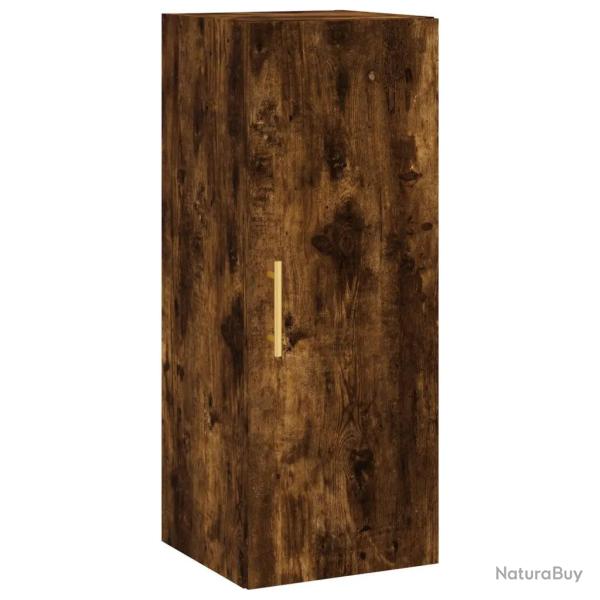 Armoire murale en ch�ne fum� design �l�gant 34,5 x 34 x 90 cm pratique et moderne en bois d'ing�nie