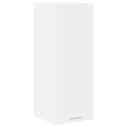 Armoire suspendue moderne avec grand espace de stockage 30 x 31 x 80 cm en bois d'ing&eacute;nierie blanc