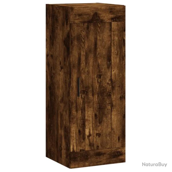 Armoire murale design moderne rangement 34,5 x 34 x 90 cm en bois d'ing�nierie ch�ne fum� 02_0048960