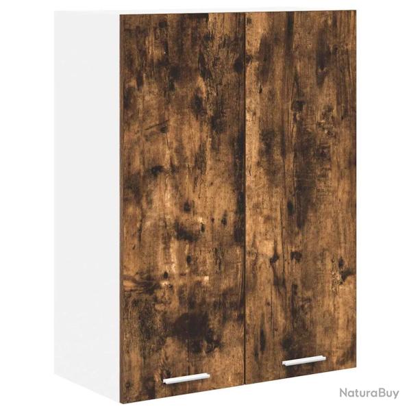 Armoire suspendue moderne grand espace de rangement 60 x 31 x 80 cm en bois d'ing�nierie ch�ne fum�