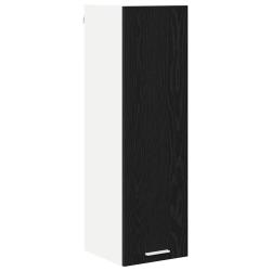Armoire suspendue moderne rangement optimis&eacute; 30 x 31 x 100 cm en bois d'ing&eacute;nierie ch&ecirc;ne noir 02_00