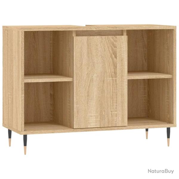 Armoire de salle de bain moderne 80 x 33 x 60 cm avec 4 �tag�res et pieds en fer style industriel e