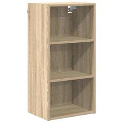 Armoire suspendue moderne avec grand espace de stockage 40 x 29,5 x 80 cm en bois d'ing&eacute;nierie ch&ecirc;n