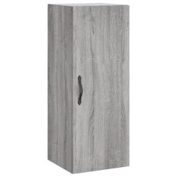 Armoire murale &eacute;l&eacute;gante rangement 34,5 x 34 x 90 cm style contemporain en bois d'ing&eacute;nierie gris 02
