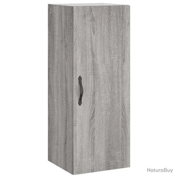 Armoire murale �l�gante rangement 34,5 x 34 x 90 cm style contemporain en bois d'ing�nierie gris 02
