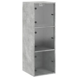 Armoire murale design moderne rangement pratique 35 x 37 x 100 cm en bois gris b&eacute;ton 02_0049329