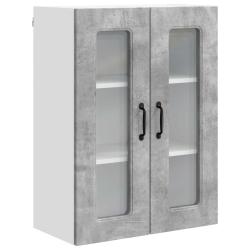 Armoire de cuisine rectangulaire moderne grande capacit&eacute; 60 x 31 x 80 cm en bois d'ing&eacute;nierie gris