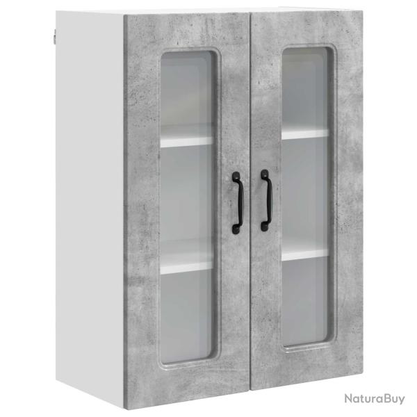 Armoire de cuisine rectangulaire moderne grande capacit� 60 x 31 x 80 cm en bois d'ing�nierie gris