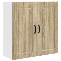 Armoire de cuisine rectangulaire moderne design &eacute;pur&eacute; 80 x 31 x 80 cm en bois d'ing&eacute;nierie ch&ecirc;ne so