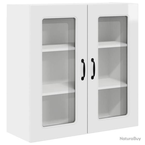 Armoire de cuisine murale moderne rangement optimis� 80 x 31 x 80 cm en bois d'ing�nierie blanc bri