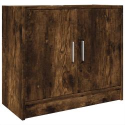 Armoire de lavabo moderne avec rangement 63 x 29 x 55 cm finition mate en bois d'ing&eacute;nierie ch&ecirc;ne f