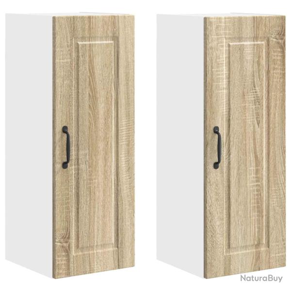 Lot de 2 armoires murales modernes rangement efficace cuisine 30 x 31 x 80 cm en bois d'ing�nierie