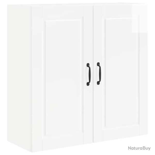Armoire murale de cuisine moderne avec �tag�res 80 x 31 x 80 cm en bois d'ing�nierie blanc brillant