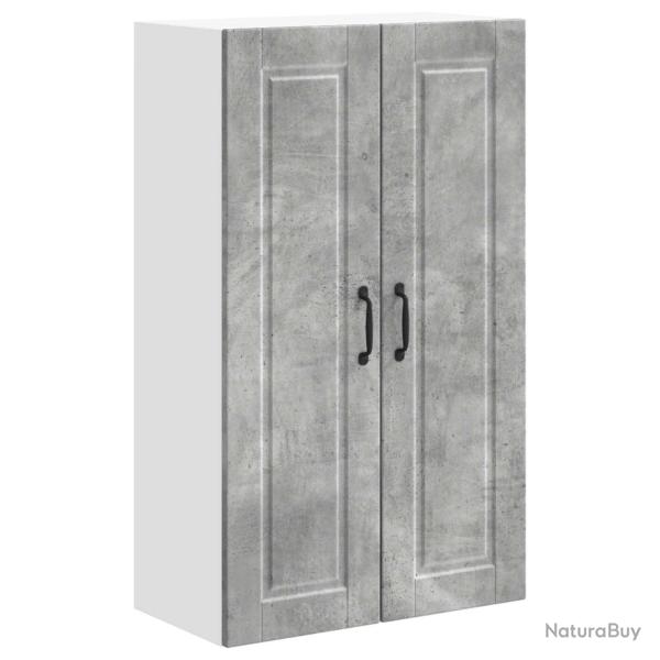 Armoire de cuisine moderne murale avec �tag�res 60 x 31 x 100 cm en bois d'ing�nierie gris b�ton 02