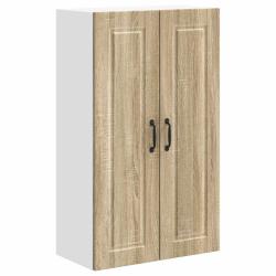 Armoire de cuisine murale moderne rangement pratique 60 x 31 x 100 cm en bois d'ing&eacute;nierie ch&ecirc;ne so