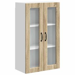 Armoire de cuisine murale moderne avec &eacute;tag&egrave;res 60 x 31 x 100 cm en bois d'ing&eacute;nierie ch&ecirc;ne sonoma