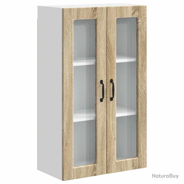 Armoire de cuisine murale moderne avec �tag�res 60 x 31 x 100 cm en bois d'ing�nierie ch�ne sonoma