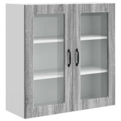 Armoire de cuisine moderne murale avec 3 &eacute;tag&egrave;res 80 x 31 x 80 cm en bois d'ing&eacute;nierie gris sonoma