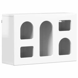 Armoire suspendue moderne rectangulaire avec &eacute;tag&egrave;res 60 x 20 x 40 cm en bois d'ing&eacute;nierie blanc br