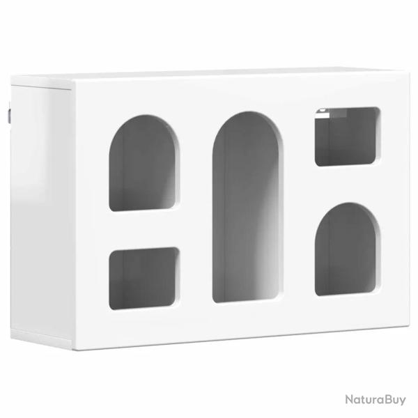 Armoire suspendue moderne rectangulaire avec �tag�res 60 x 20 x 40 cm en bois d'ing�nierie blanc br