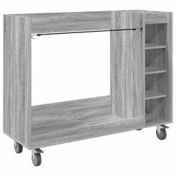 Armoire de rangement moderne avec roues 120 x 45 x 98 cm grand espace de stockage int&eacute;rieur en bois