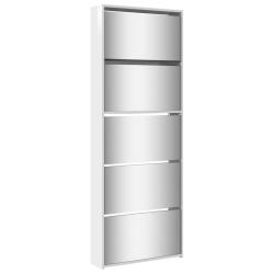 Armoire &agrave; chaussures moderne 63 x 17 x 169 cm 5 niveaux design &eacute;l&eacute;gant entr&eacute;e en bois d'ing&eacute;nierie