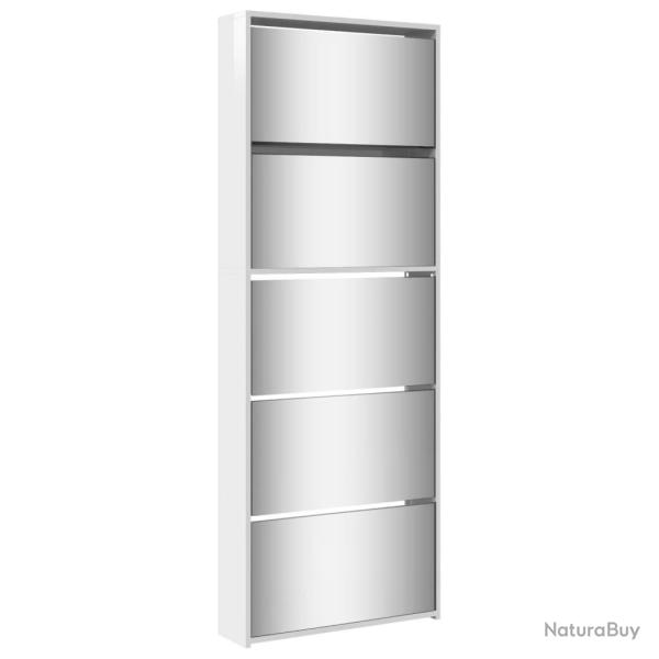 Armoire � chaussures moderne 63 x 17 x 169 cm 5 niveaux design �l�gant entr�e en bois d'ing�nierie