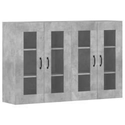 Lot de 2 armoires murales pratiques rangement grand espace 69,5 x 34 x 90 cm en bois d'ing&eacute;nierie g