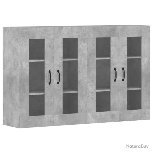 Lot de 2 armoires murales pratiques rangement grand espace 69,5 x 34 x 90 cm en bois d'ing�nierie g