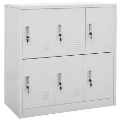 Lot de 5 armoires &agrave; casiers modernes avec serrures 90 x 45 x 92,5 cm en acier gris clair 02_0055160