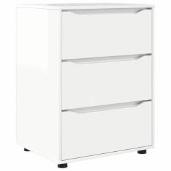 Armoire de rangement avec tiroirs moderne minimaliste 60 x 48 x 81 cm en bois d'ing&eacute;nierie blanc br