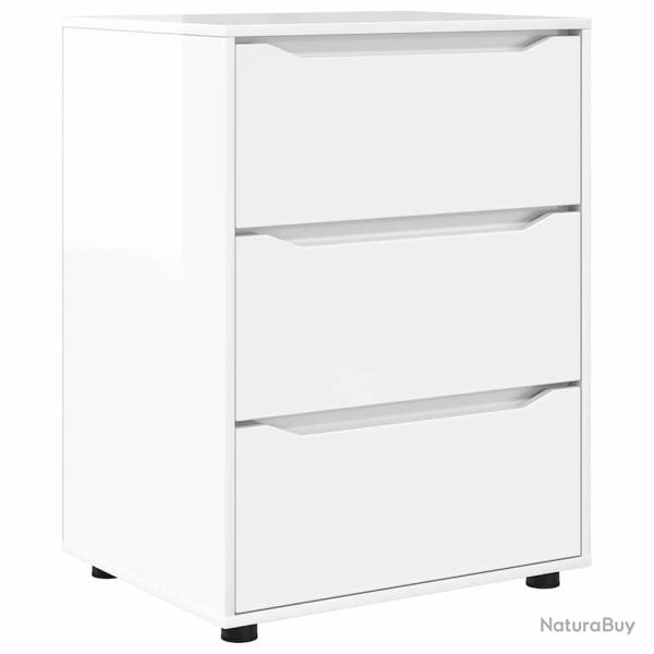 Armoire de rangement avec tiroirs moderne minimaliste 60 x 48 x 81 cm en bois d'ing�nierie blanc br