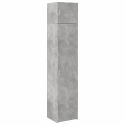 Armoire de rangement mince grande capacit&eacute; 45 x 42,5 x 225 cm en bois d'ing&eacute;nierie gris b&eacute;ton 02_00