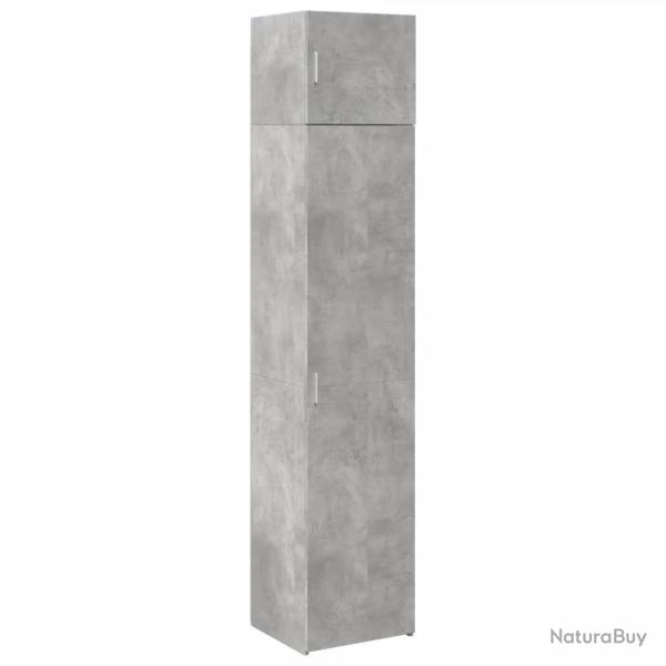 Armoire de rangement mince grande capacit� 45 x 42,5 x 225 cm en bois d'ing�nierie gris b�ton 02_00