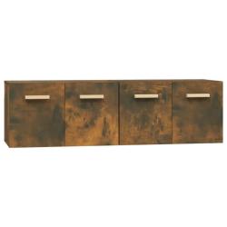 Lot de 2 armoires murales pratiques 60 x 36,5 x 35 cm design &eacute;l&eacute;gant rangement en bois d'ing&eacute;nierie