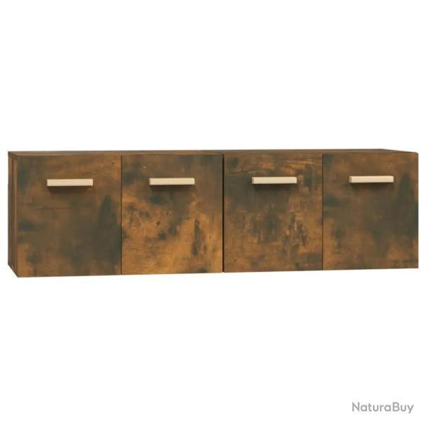 Lot de 2 armoires murales pratiques 60 x 36,5 x 35 cm design �l�gant rangement en bois d'ing�nierie