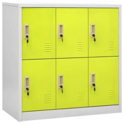 Lot de 2 armoires &agrave; casiers modernes bureau 90 x 45 x 92,5 cm avec serrures en acier gris 02_0055159
