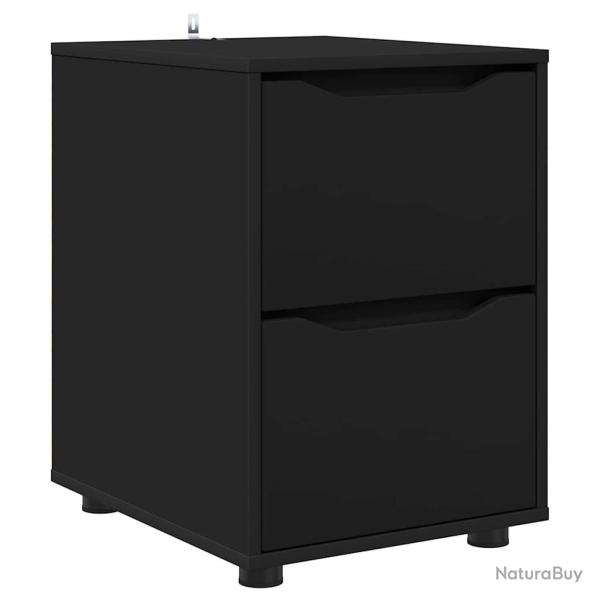 Armoire de rangement minimaliste pratique avec tiroirs 40 x 48 x 57 cm en bois d'ing�nierie noir 02