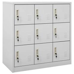 Lot de 2 armoires &agrave; casiers modernes avec serrure 90 x 45 x 92,5 cm en acier gris clair 02_0055164
