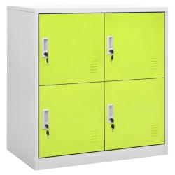 Lot de 2 armoires &agrave; casiers modernes avec serrures 90 x 45 x 92,5 cm en acier gris clair 02_0055151