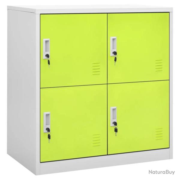 Lot de 2 armoires � casiers modernes avec serrures 90 x 45 x 92,5 cm en acier gris clair 02_0055151
