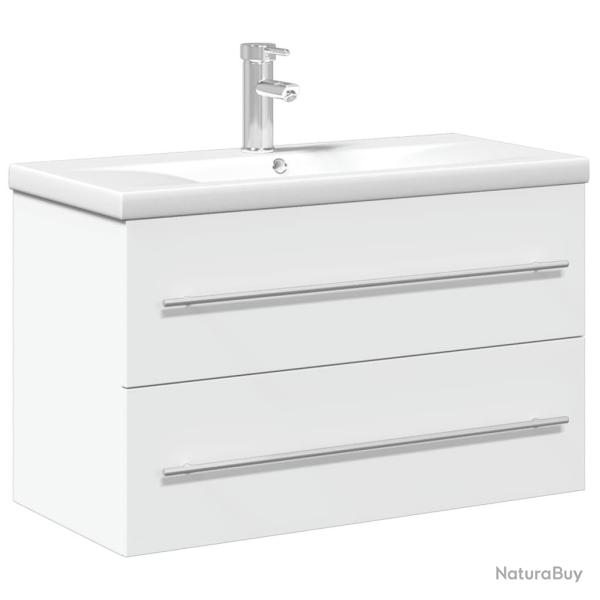 Armoire de lavabo salle de bain 80 x 38,5 x 48 cm espace de rangement fonction murale en bois d'ing