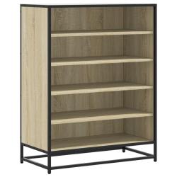 Armoire &agrave; chaussures 75 x 38 x 97,5 cm grand espace rangement d&eacute;co moderne en bois d'ing&eacute;nierie ch&ecirc;