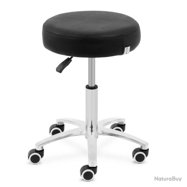 Tabouret � roulettes 48 61 cm 120 kg noir mdf acier au carbone pp mousse faux cuir (pu) noir 14_001