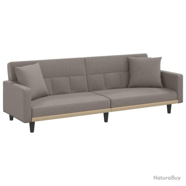 Canap�-lit avec coussins taupe tissu 02_0019829