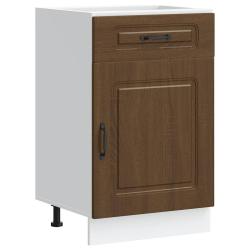 Armoire de cuisine Kalmar rangement pratique 50 x 46 x 81,5 cm en bois d'ing&eacute;nierie ch&ecirc;ne marron 02