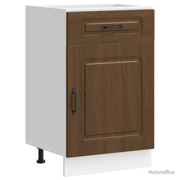 Armoire de cuisine Kalmar rangement pratique 50 x 46 x 81,5 cm en bois d'ing�nierie ch�ne marron 02
