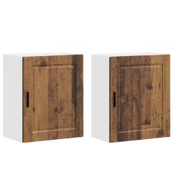 Lot de 2 armoires murales cuisine 50 x 31 x 60 cm rangement pratique style vintage en bois vieux bo