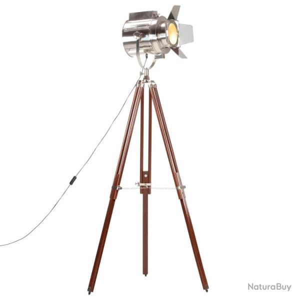 Lampadaire � tr�pied vintage r�glable haut design r�tro 120 x 180 cm en bois de manguier marron 02_