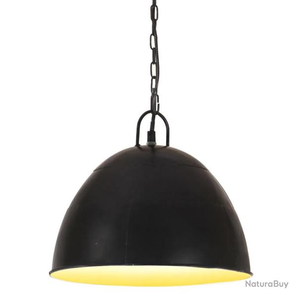Lampe suspendue vintage industrielle salon bureau 126 x 31 cm ambiance cosy en fer noir 02_0046674